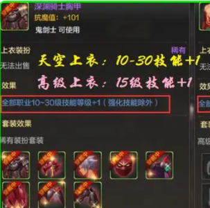 DNF手游天空套抗魔加成介绍